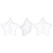 Set of 3 Clear Plastic Star Ornaments 3.25 Inches (83 mm)